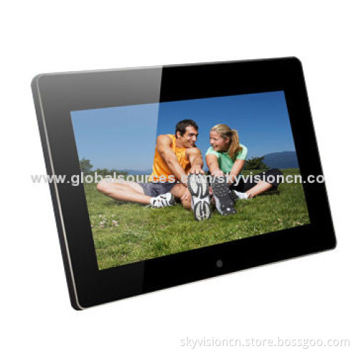 10-inch Digital photo frame, supports 1,080P with 1,024*600 pixels, wall mountable and easy fixed